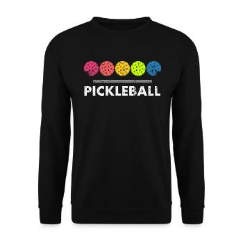 Pickleball design for Pickleball players or - Unisex Sweatshirt - black - Front - Alina (178cm) & Michal (187cm)