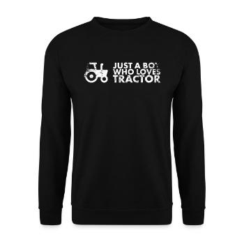 Nur Ein Junge, Der Traktordesign Für Jungen Liebt - Unisex Pullover - Schwarz - Vorne - Alina (178cm) & Michal (187cm)