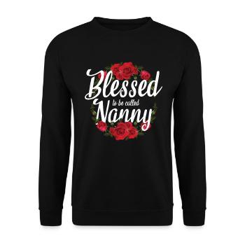 Blessed, Nanny For Grandmother Grandma Called To - Unisex Sweatshirt - black - Front - Alina (178cm) & Michal (187cm)