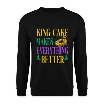 King Cake Makes Everything Better for Baker Or - Unisex Sweatshirt - black - Front - Alina (178cm) & Michal (187cm)