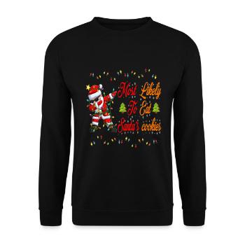 Très probablement mange des biscuits de Noël pour - Sweat-shirt Unisexe - noir - Devant - Alina (178cm) & Michal (187cm)