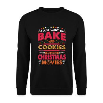Je veux juste faire des biscuits et pour les boulangers ou - Sweat-shirt Unisexe - noir - Devant - Alina (178cm) & Michal (187cm)
