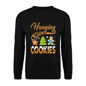Accrocher avec mes biscuits pour les boulangers ou les fans de pâtisserie - Sweat-shirt Unisexe - noir - Devant - Alina (178cm) & Michal (187cm)