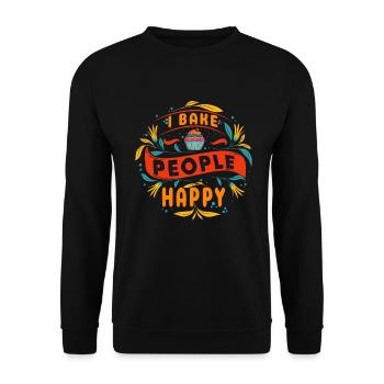 Je fais des gens heureux pour les boulangers ou - Sweat-shirt Unisexe - noir - Devant - Alina (178cm) & Michal (187cm)