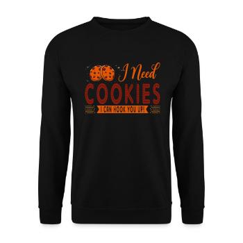 I Need Cookies, I Can You Go to Baker Or - Unisex Sweatshirt - black - Front - Alina (178cm) & Michal (187cm)