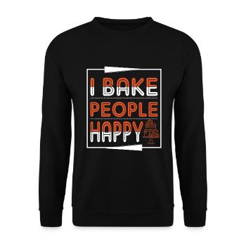 Je fais des gens heureux pour les boulangers ou - Sweat-shirt Unisexe - noir - Devant - Alina (178cm) & Michal (187cm)