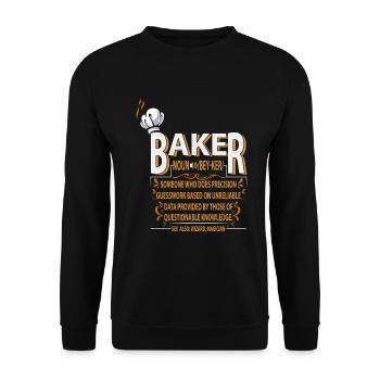 Définition du nom Baker pour baker ou - Sweat-shirt Unisexe - noir - Devant - Alina (178cm) & Michal (187cm)