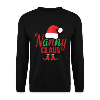 Nanny Claus Design Für Großmutter Oma - Unisex Pullover - Schwarz - Vorne - Alina (178cm) & Michal (187cm)