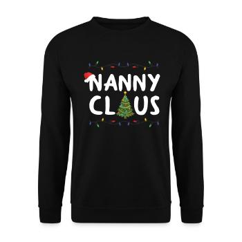 Nanny Claus Design Für Großmutter Oma - Unisex Pullover - Schwarz - Vorne - Alina (178cm) & Michal (187cm)