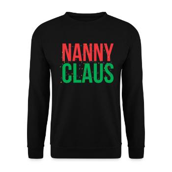 Nanny Claus Design Für Großmutter Oma - Unisex Pullover - Schwarz - Vorne - Alina (178cm) & Michal (187cm)