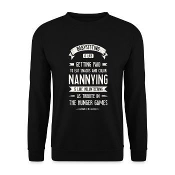 Babysitting Is Like Getting Paid For Food - Unisex Sweatshirt - black - Front - Alina (178cm) & Michal (187cm)