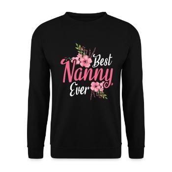 Beste Nanny Aller Zeiten Für Großmutter Oma - Unisex Pullover - Schwarz - Vorne - Alina (178cm) & Michal (187cm)