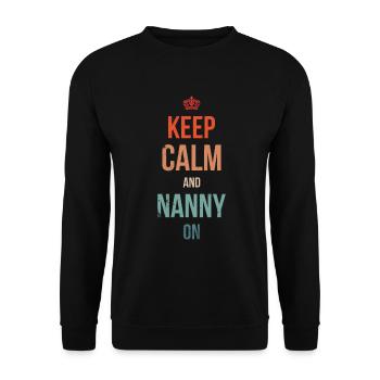 Restez calme et nounou pour grand-mère grand-mère - Sweat-shirt Unisexe - noir - Devant - Alina (178cm) & Michal (187cm)