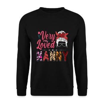 Very Beloved Nanny For Grandmother Grandma - Unisex Sweatshirt - black - Front - Alina (178cm) & Michal (187cm)