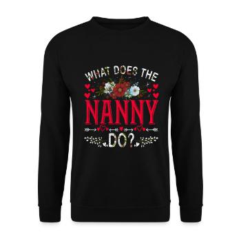 What does The Nanny do? For Grandma Grandma - Unisex Sweatshirt - black - Front - Alina (178cm) & Michal (187cm)