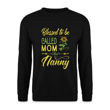 Blessed, Mom And Nanny For Grandmother Called To - Unisex Sweatshirt - black - Front - Alina (178cm) & Michal (187cm)