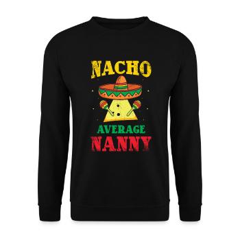 Nacho, Average Nanny For - Unisex Sweatshirt - black - Front - Alina (178cm) & Michal (187cm)