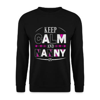 Restez calme et nounou pour grand-mère grand-mère - Sweat-shirt Unisexe - noir - Devant - Alina (178cm) & Michal (187cm)