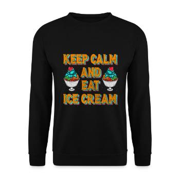 Restez calme et mangez de la crème glacée pour les amateurs de bonbons surgelés - Sweat-shirt Unisexe - noir - Devant - Alina (178cm) & Michal (187cm)