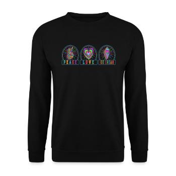 Crème glacée Peace Love pour les fans de bonbons surgelés - Sweat-shirt Unisexe - noir - Devant - Alina (178cm) & Michal (187cm)