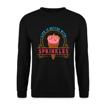 La vie est meilleure avec des saupoudrages pour frozen sweet fan - Sweat-shirt Unisexe - noir - Devant - Alina (178cm) & Michal (187cm)