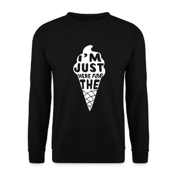 Je ne suis ici que pour la crème glacée cone pour congelé - Sweat-shirt Unisexe - noir - Devant - Alina (178cm) & Michal (187cm)