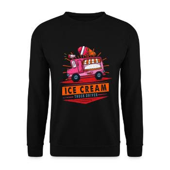 Eiswagenfahrer Für Gefrorenen Süßen Fan - Unisex Pullover - Schwarz - Vorne - Alina (178cm) & Michal (187cm)