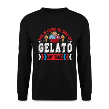 Dies Wird Gelato Meine Zeit Für Gefrorenes In - Unisex Pullover - Schwarz - Vorne - Alina (178cm) & Michal (187cm)