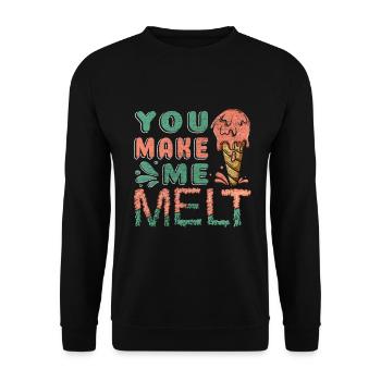Tu me fais fondre pour Frozen Sweet Fan - Sweat-shirt Unisexe - noir - Devant - Alina (178cm) & Michal (187cm)