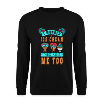 Je me demande si Ice Cream for Frozen et moi - Sweat-shirt Unisexe - noir - Devant - Alina (178cm) & Michal (187cm)