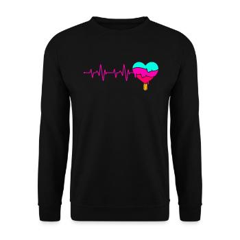 Herzschlag-eiscreme Für Gefrorene Süße Fans - Unisex Pullover - Schwarz - Vorne - Alina (178cm) & Michal (187cm)