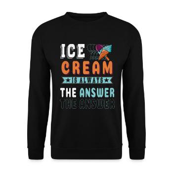 Eiscreme Ist Immer Die Antwort Auf Gefrorene - Unisex Pullover - Schwarz - Vorne - Alina (178cm) & Michal (187cm)