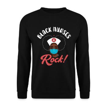 Black Nurse Rock For Den - Unisex Sweatshirt - black - Front - Alina (178cm) & Michal (187cm)
