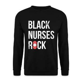 Black Nurse Rock For Den - Unisex Sweatshirt - black - Front - Alina (178cm) & Michal (187cm)