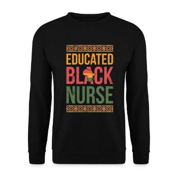 Gebildete Schwarze Krankenschwester Für Stolzen - Unisex Pullover - Schwarz - Vorne - Alina (178cm) & Michal (187cm)