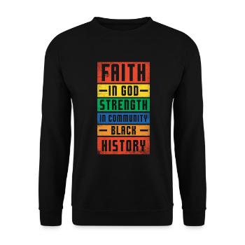 Faith in God, strength in the community, - Unisex Sweatshirt - black - Front - Alina (178cm) & Michal (187cm)