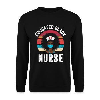 Infirmière noire éduquée Rétro pour - Sweat-shirt Unisexe - noir - Devant - Alina (178cm) & Michal (187cm)