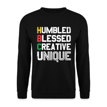 Humbled Blessed Creative Unique For Pride African - Unisex Sweatshirt - black - Front - Alina (178cm) & Michal (187cm)
