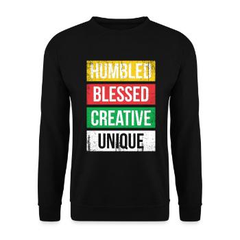 Humbled Blessed Creative Unique For Pride African - Unisex Sweatshirt - black - Front - Alina (178cm) & Michal (187cm)