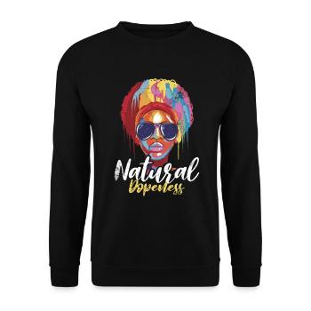 Stupidité naturelle pour les fiers Afro-Américains - Sweat-shirt Unisexe - noir - Devant - Alina (178cm) & Michal (187cm)