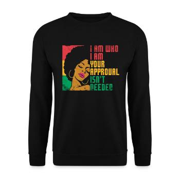 I am who I am. Your consent is for - Unisex Sweatshirt - black - Front - Alina (178cm) & Michal (187cm)