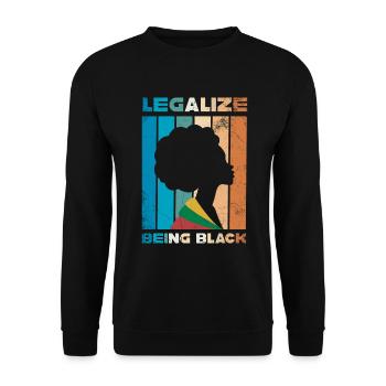 Légalisez-le pour être noir, rétro pour - Sweat-shirt Unisexe - noir - Devant - Alina (178cm) & Michal (187cm)