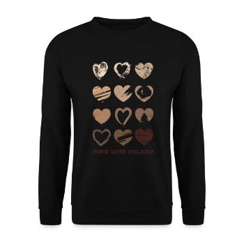 Made With Melanin For Proud African Americans - Unisex Sweatshirt - black - Front - Alina (178cm) & Michal (187cm)