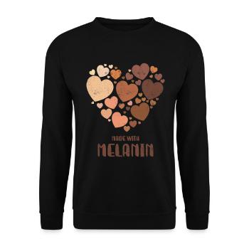 Made with Melanin For Pride African American - Unisex Sweatshirt - black - Front - Alina (178cm) & Michal (187cm)