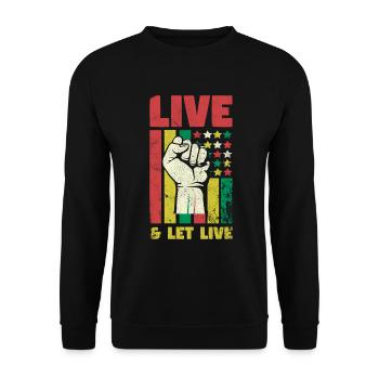 Live & Let Live for the Pride of African Americans - Unisex Sweatshirt - black - Front - Alina (178cm) & Michal (187cm)