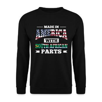 Made In America Mit Südafrikanischen Teilen Für - Unisex Pullover - Schwarz - Vorne - Alina (178cm) & Michal (187cm)