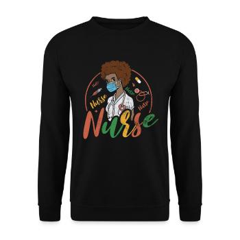 Krankenschwester Für Stolz Schwarze - Unisex Pullover - Schwarz - Vorne - Alina (178cm) & Michal (187cm)