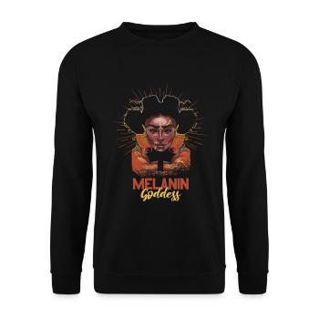 Melanin Goddess For Pride African Americans - Unisex Sweatshirt - black - Front - Alina (178cm) & Michal (187cm)