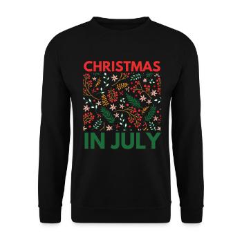 Christmas in July design for Christians and tree - Unisex Sweatshirt - black - Front - Alina (178cm) & Michal (187cm)