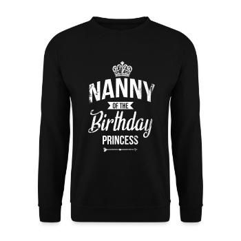 Nanny The Birthday Princess For - Unisex Sweatshirt - black - Front - Alina (178cm) & Michal (187cm)